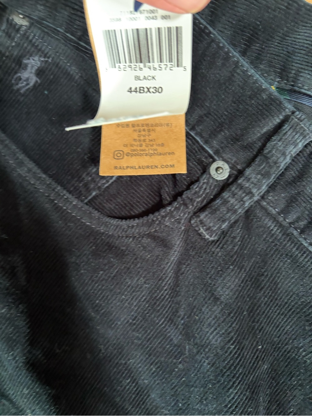 New w tags Polo Ralph Lauren Classic Fit black corduroy pants. 44Bx 30 - Picture 3 of 7